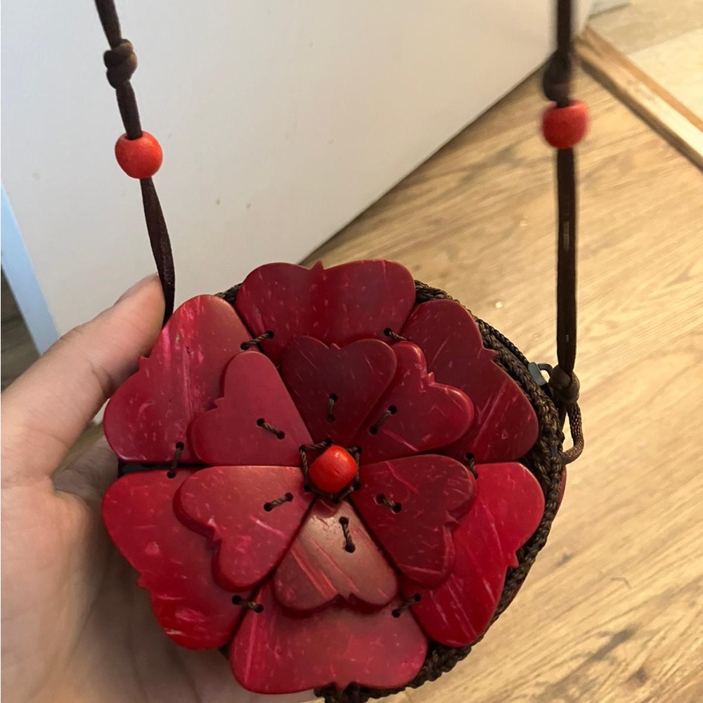 Red Floral Purse